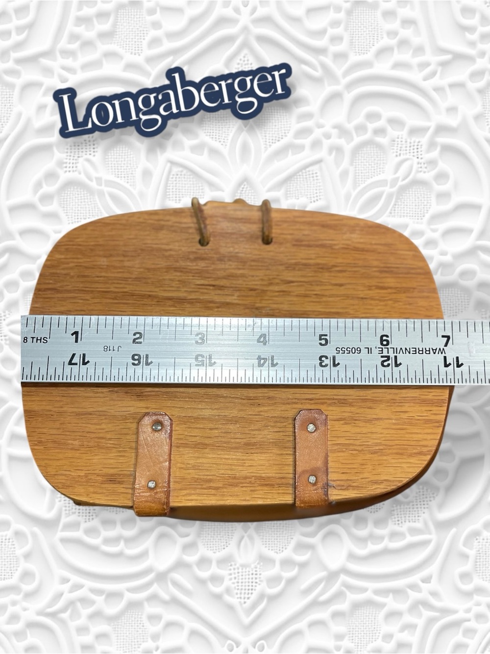 Vintage 1995 Longaberger Kiddie Basket Purse, Swing Handle & Leather Hinges - Picture 12 of 14